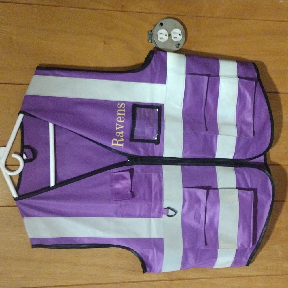 High visibility safety vest for blue collar workers and Ravens fans